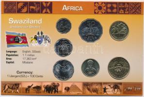 Szváziföld 1999-2007. 5c-5L (7xklf) fémpénz szettben, holland nyelvű leírással T:1  Swaziland 1999-2007. 5 Cents - 5 Emalangeni (7xdiff) coin set with information in Dutch C:UNC