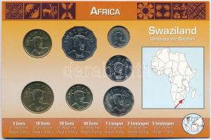 Szváziföld 1999-2007. 5c-5L (7xklf) fémpénz szettben, holland nyelvű leírással T:1 
Swaziland 1999-...