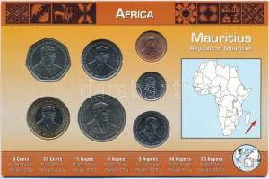 Mauritius 2000-2009. 5c-20R (7xklf) fémpénz szettben, holland nyelvű leírással T:1 
Mauritius 2000-...