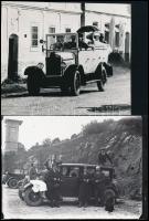 Régi autók, autómobilok, 21 db vintage fotó és/vagy mai nagyítás, 18x24 cm és 6x4 cm között