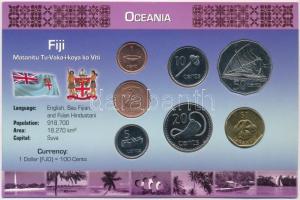 Fidzsi-szigetek 1999-2006. 1c-1$ (7xklf) fémpénz szettben, holland nyelvű leírással T:1  Fiji 1999-2006. 1 Cent - 1 Dollar (7xdiff) coin set with information in Dutch C:UNC