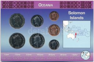 Salamon-szigetek 2005. 1c-1$ (7xklf) fémpénz szettben, holland nyelvű leírással T:1 
Solomon Island...