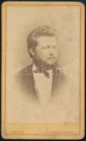 cca 1867 Wittmann Nándor (?-?) komáromi fényképészeti műterméből, vizitkártya méretű, vintage fotó, 10,5x6,5 cm
