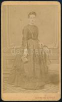 cca 1868 Wittmann Nándor (?-?) komáromi fényképészeti műterméből, vizitkártya méretű, vintage fotó, 10,5x6,5 cm
