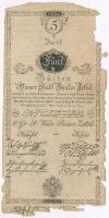1800. 5G Bécsi városi bankócédula vízjeles papíron T:IV  Habsburg Monarchy 1800. 5 Gulden Wiener-Stadt Banco-Zettel with watermark C:G  Adamo G32
