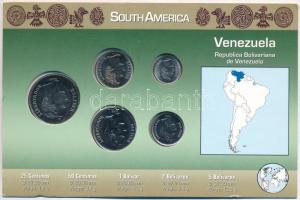 Venezuela 1989-1990. 25c-5B (5xklf) fémpénz szettben, holland nyelvű leírással T:1 
Venezuela 1989-...