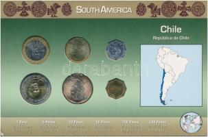 Chile 2001-2008. 1P-500P (6xklf) fémpénz szettben, holland nyelvű leírással T:1 
Chile 2001-2008. 1...