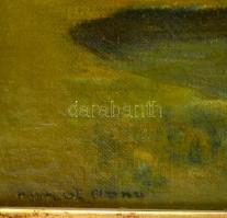 Olvashatatlan jelzéssel: Kastély, olaj, vászon, díszes fa keretben, 45×36 cm