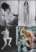 cca 1978 Felnőtt játékok, szolidan erotikus felvételek, 7 db vintage negatív (6x6 cm) + 11 vintage f...