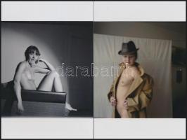 cca 1980 Életvidám modellek, szolidan erotikus felvételek, 8 db vintage negatív (6x6 cm) + 11 vintag...
