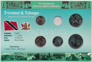 Trinidad és Tobago 1995-2006. 1c-1$ (6xklf) fémpénz szettben T:1  Trinidad and Tobago 1995-2006. 1 Cent - 1 Dollar (6xdiff) coin set C:UNC