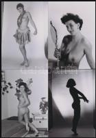 cca 1985 A szabadidő remek eltöltése, szolidan erotikus felvételek, 6 db vintage negatív (6x6 cm) + ...