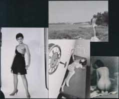 cca 1985 A szabadidő remek eltöltése, szolidan erotikus felvételek, 6 db vintage negatív (6x6 cm) + ...