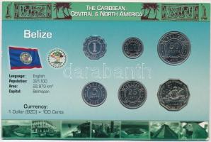 Belize 2000-2010. 1c-1$ (6xklf) fémpénz szettben, holland nyelvű leírással T:1  Belize 2000-2010. 1 Cent - 1 Dollar (6xdiff) coin set with information in Dutch C:UNC