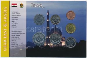 Irak 1975-2004. 5f-100D (7xklf) fémpénz szettben T:1 Iraq 1975-2004. 5 Fils - 100 Dinar (7xdiff) metal coins in set C:UNC