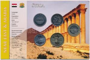 Szíria 1996-2003. 1Ł-25Ł (5xklf) fémpénz szettben T:1 Syria 1996-2003. 1 Pound - 25 Pounds (5xdiff) metal coins in set C:UNC