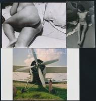 cca 1978 Kalandozó ifjúság, szolidan erotikus felvételek, 6 db vintage negatív (6x6 cm) + 10 vintage...