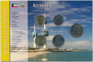 Kuvait 1995-1999. 5f-100f (5xklf) fémpénz szettben T:1 Kuwait 1995-1999. 5 Fils - 100 Fils (5xdiff) metal coins in set C:UNC