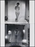 cca 1973 A közértes lány ebédszünete, szolidan erotikus felvételek, 7 db vintage negatív (24x36 mm) ...