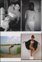 cca 1972 Csábítás kalapban, s anélkül, szolidan erotikus felvételek, 8 db vintage negatív (24x36 mm)...