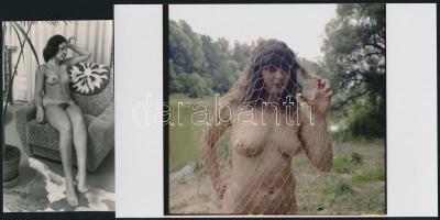 cca 1972 Csábítás kalapban, s anélkül, szolidan erotikus felvételek, 8 db vintage negatív (24x36 mm)...