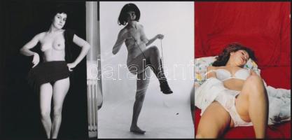 cca 1974 Zamatos látvány, szolidan erotikus felvételek, 12 db vintage negatív (24x36 mm) + 10 db vin...