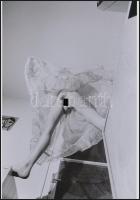 cca 1973 Mi lehet a szoknya alatt?..., szolidan erotikus felvételek, 4 db vintage negatív + 1 db mai...