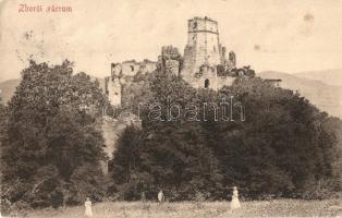 Zboró, Zborov; várrom. Kiadja Eschwig és Hajts / Zborovsky hrad / castle ruins (EK)