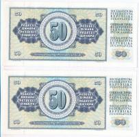 Jugoszlávia 1978. 50D (2x) sorszámkövető T:II
Yugoslavia 1978. 50 Dinara (2x) sequential serials C:...