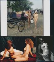 cca 1975 Nézz, ahová jól esik, szolidan erotikus felvételek, 8 db vintage negatív + 10 db vintage fo...