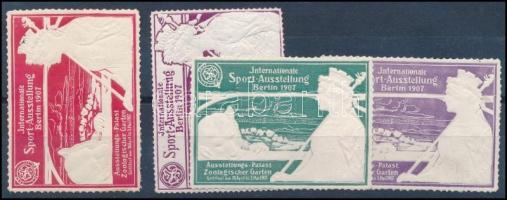 1907 4 db berlini sport kiállítás levélzáró