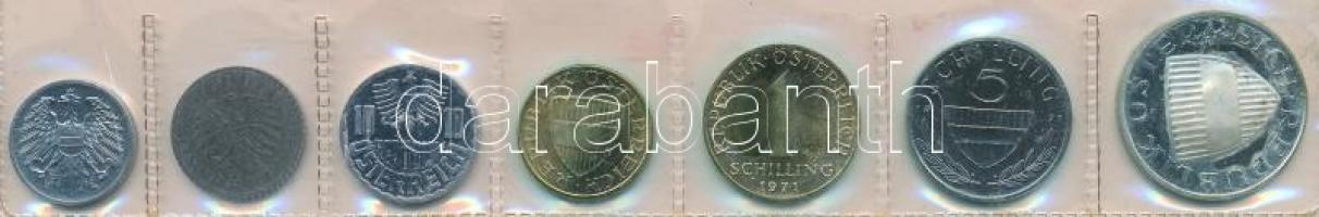 Ausztria 1971. 2gr-10Sch (7xklf) forgalmi sor lezárt fólia tokban T:1 (eredetileg PP), kis patina 
...