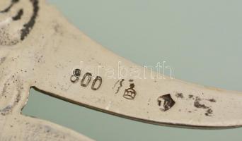 Ezüst (Ag.) emlék villa (2 db), vitorlás motívummal, jelzett, h:13 és 15 cm, nettó:39 g