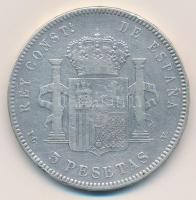 Spanyolország 1896PG-V 5P Ag "XIII. Alfonz" T:3 
Spain 1896PG-V 5 Pesetas Ag "Alfons...