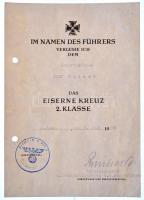Német Harmadik Birodalom 1944. "II. Osztályú Vaskereszt" kitüntetés, gyártói jelzés a kari...