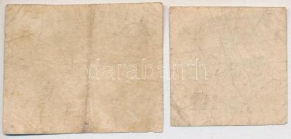 Komárom 1849. 5kr 2mm-es betűk + 10kr 3mm-es betűk T:III-  
Hungary / Komárom 1849. 5 Kreuzer 2mm w...