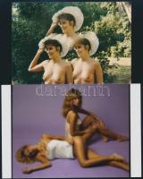 cca 1987 Bájos idomok, szolidan erotikus felvételek, 6 db vintage negatív + 9 db vintage fotó és/vag...