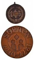 Renner Kálmán (1927-1994) 1977. "Sopron 700 éves" Br plakett (59,5mm) + 1897. "A Sopr...