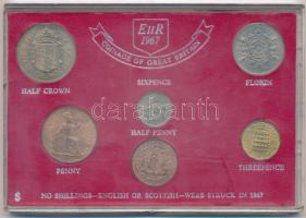 Nagy-Britannia 1967. 1/2p-1/2C (6xklf) forgalmi sor műanyag tokban T:BU Great Britain 1967 1/2 Penny - 1/2 Crown (6xdiff) coin set in plastic case C:BU
