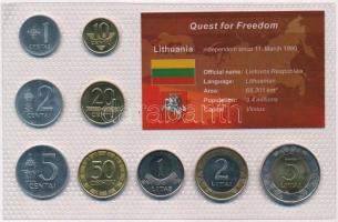 Litvánia 1991-2002. 1c-2L (9xklf) "Quest for Freedom" sorozat, forgalmi sor műanyag díszcsomagolásban T:BU Lithuania 1991-2002. 1 Centas - 5 Litas (9xdiff) "Quest for Freedom" series, coin set in plastic case C:BU