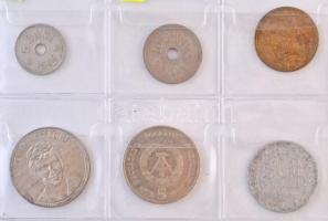 45db-os vegyes magyar és külföldi érme tétel albumba rendezve, közte 1914KB 2K Ag "Ferenc Józse...