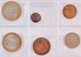 45db-os vegyes magyar és külföldi érme tétel albumba rendezve, közte 1914KB 2K Ag "Ferenc Józse...