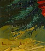 Balkányi jelzéssel: Hervadó csendélet, olaj, vászon, díszes fa keretben, 49×39 cm