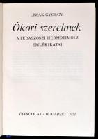 Reich Károly által illusztrált könyv: Lissák György: Ókori szerelmek. A pédaszoszi Hermotimosz emlék...