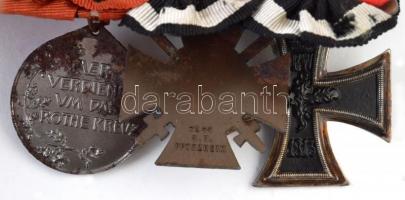 Német Birodalom ~1914. "Vörös Kereszt Érme" Fe kitüntetés mellszalagon + 1914. "Vaske...
