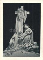 Keszthely, Karmelita Atyák kegytemplomának belseje, Liziői kis Szent Teréz a mennyei dicsőségben, szobor. Krausz Lajos alkotása
