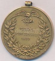 1929. "Jubileumi Emlékérem / Postás Sportegyesület 1899." aranyozott fém emlékérem fülell ...