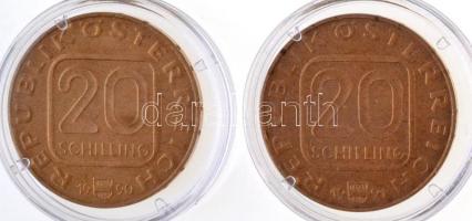 Ausztria 1990. 20Sch Cu-Ni-Al "Martinsturm Bergenzben" + 1991. 20Sch Cu-Ni-Al "Franz ...