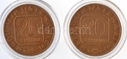 Ausztria 1983. 20Sch Cu-Ni-Al "Hochosterwitz vár" + 1984. 20Sch Cu-Ni-Al "Grafenegg k...