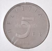 Svájc 1981. 5Fr Cu-Ni "500. évfordulója a Stansi Egyezménynek" T:1- 
Switzerland 1981. 5 ...